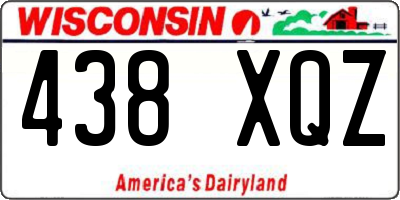 WI license plate 438XQZ