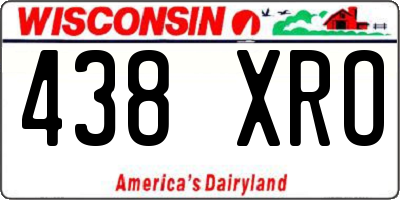 WI license plate 438XRO