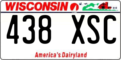 WI license plate 438XSC