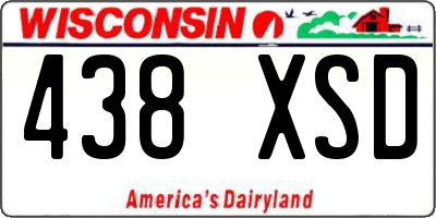 WI license plate 438XSD