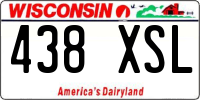 WI license plate 438XSL