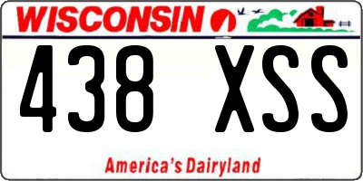WI license plate 438XSS