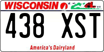 WI license plate 438XST