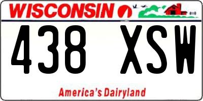 WI license plate 438XSW
