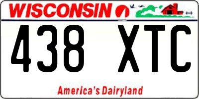 WI license plate 438XTC
