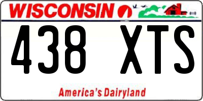 WI license plate 438XTS