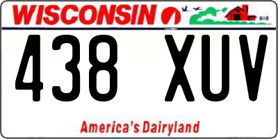 WI license plate 438XUV