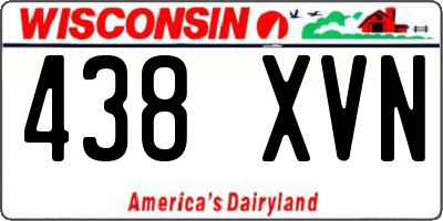 WI license plate 438XVN