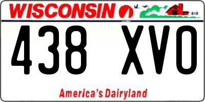 WI license plate 438XVO