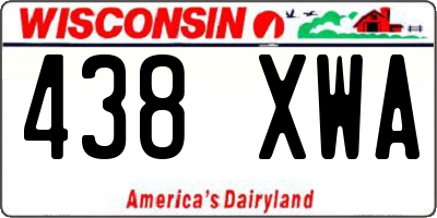 WI license plate 438XWA