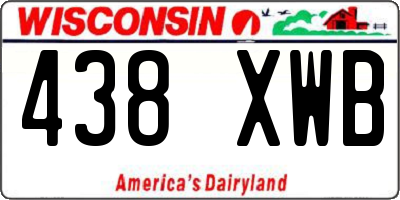 WI license plate 438XWB