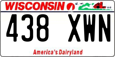 WI license plate 438XWN
