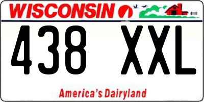WI license plate 438XXL