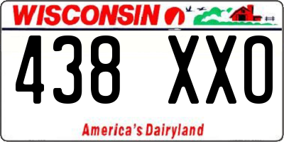 WI license plate 438XXO