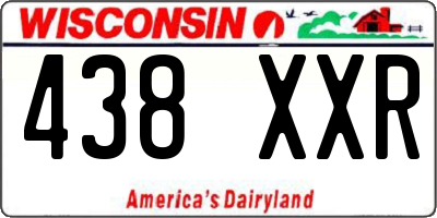 WI license plate 438XXR