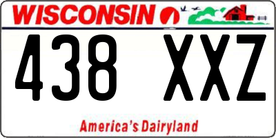 WI license plate 438XXZ