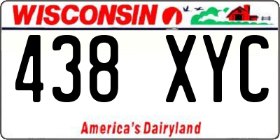 WI license plate 438XYC
