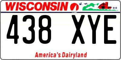 WI license plate 438XYE
