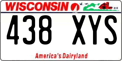 WI license plate 438XYS