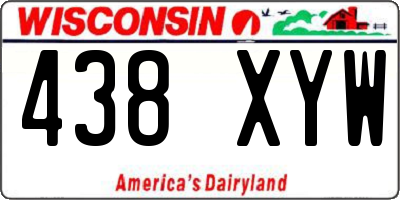 WI license plate 438XYW