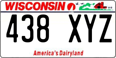 WI license plate 438XYZ