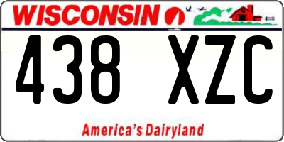 WI license plate 438XZC
