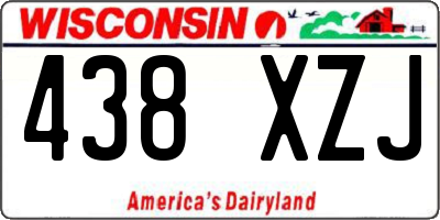 WI license plate 438XZJ