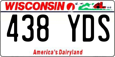 WI license plate 438YDS