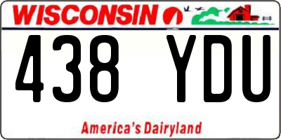 WI license plate 438YDU