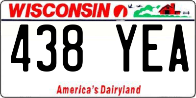 WI license plate 438YEA