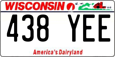 WI license plate 438YEE
