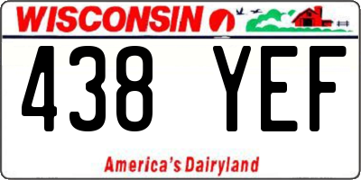 WI license plate 438YEF