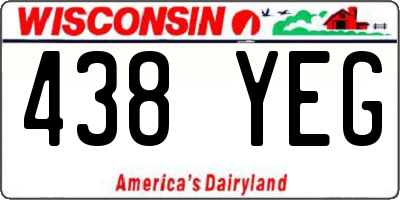 WI license plate 438YEG