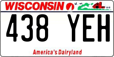 WI license plate 438YEH