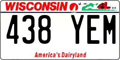 WI license plate 438YEM