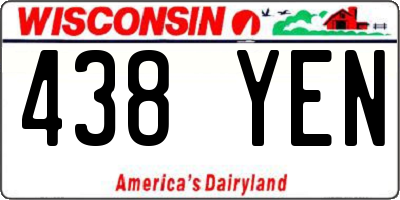 WI license plate 438YEN