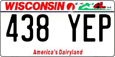 WI license plate 438YEP