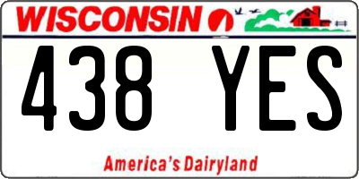 WI license plate 438YES