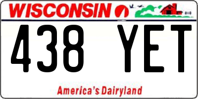 WI license plate 438YET