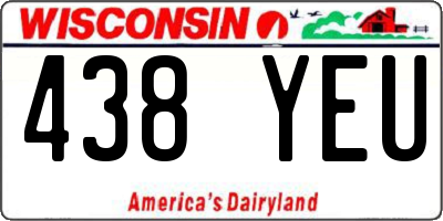 WI license plate 438YEU