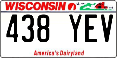 WI license plate 438YEV
