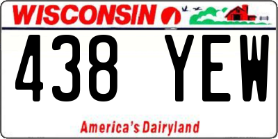WI license plate 438YEW