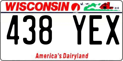 WI license plate 438YEX