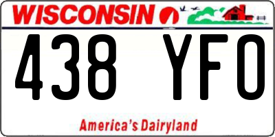 WI license plate 438YFO