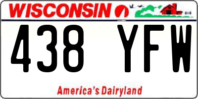 WI license plate 438YFW