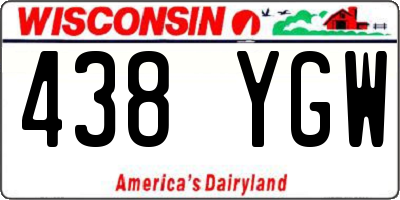 WI license plate 438YGW
