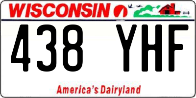 WI license plate 438YHF