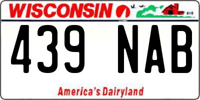 WI license plate 439NAB