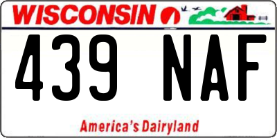 WI license plate 439NAF