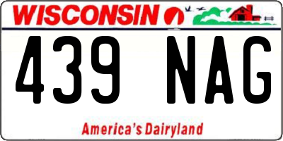 WI license plate 439NAG